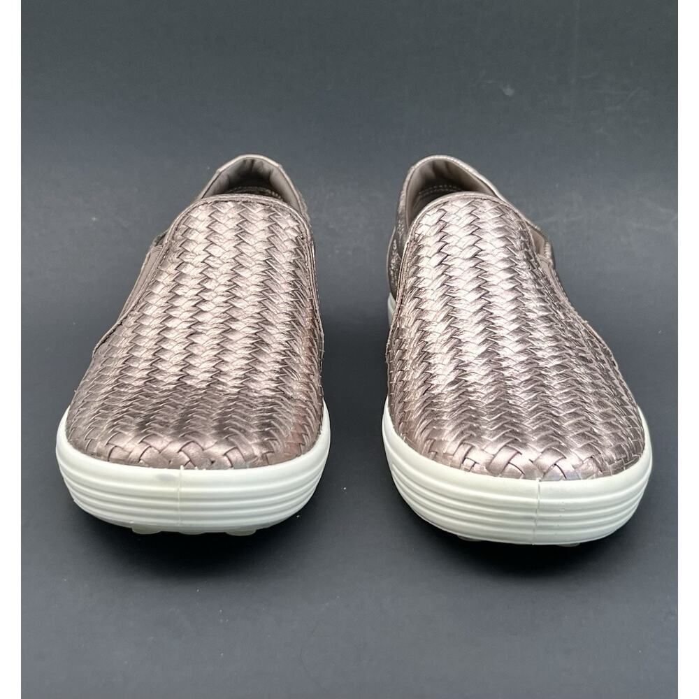 ECCO Soft 7 Slip-On Leather Bronze Sneakers Women's Size 9 US - Picture 6 of 13